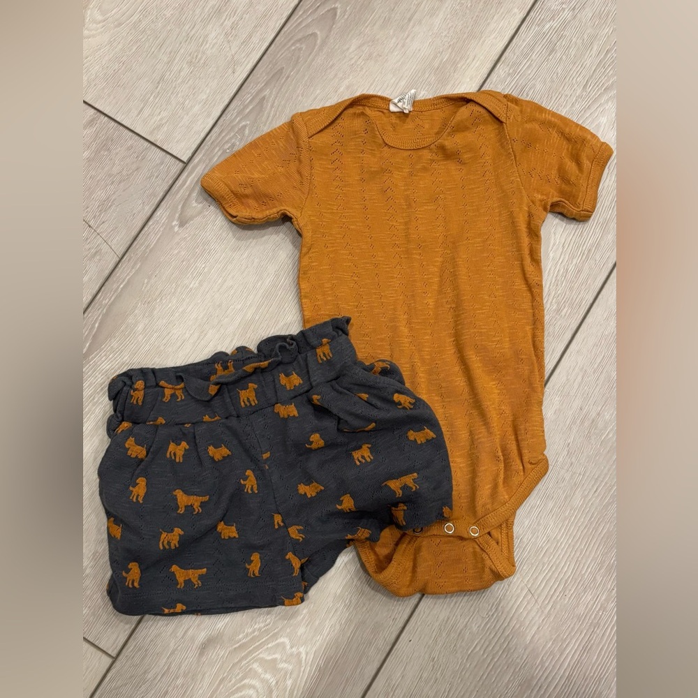 kate quinn Mustard and Charcoal Diaper Cover Set